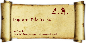 Lupsor Mónika névjegykártya